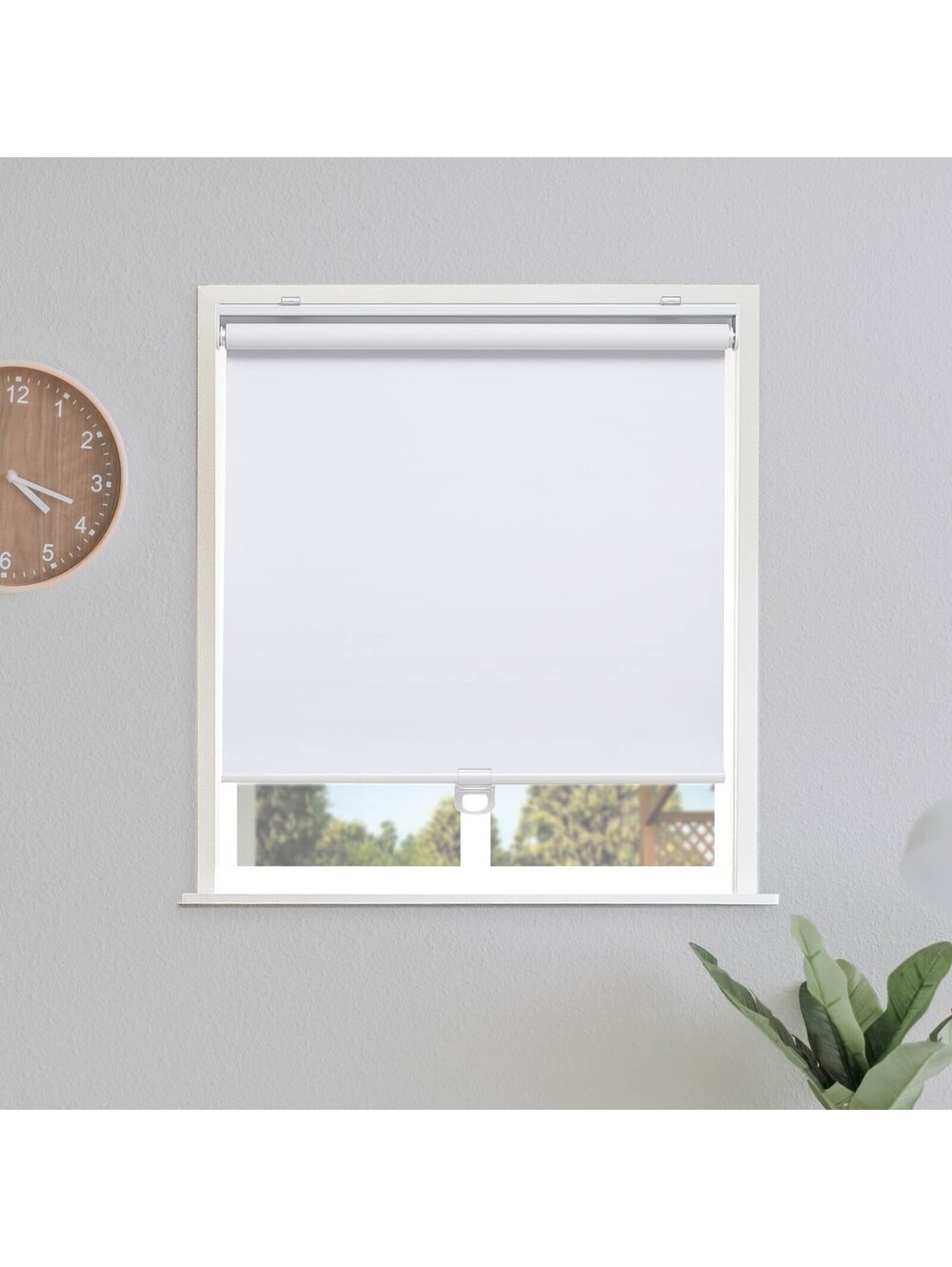 Cordless White Roller Shade Window Blind for Child and Pet Safety